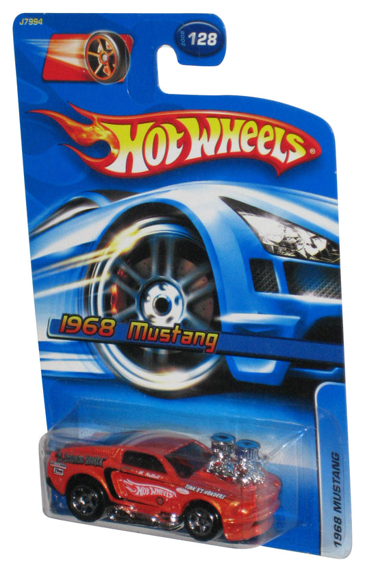 Hot Wheels 1968 Mustang (2006) Mattel Orange Die-Cast Toy Car #128 - (Red Wheel Card)