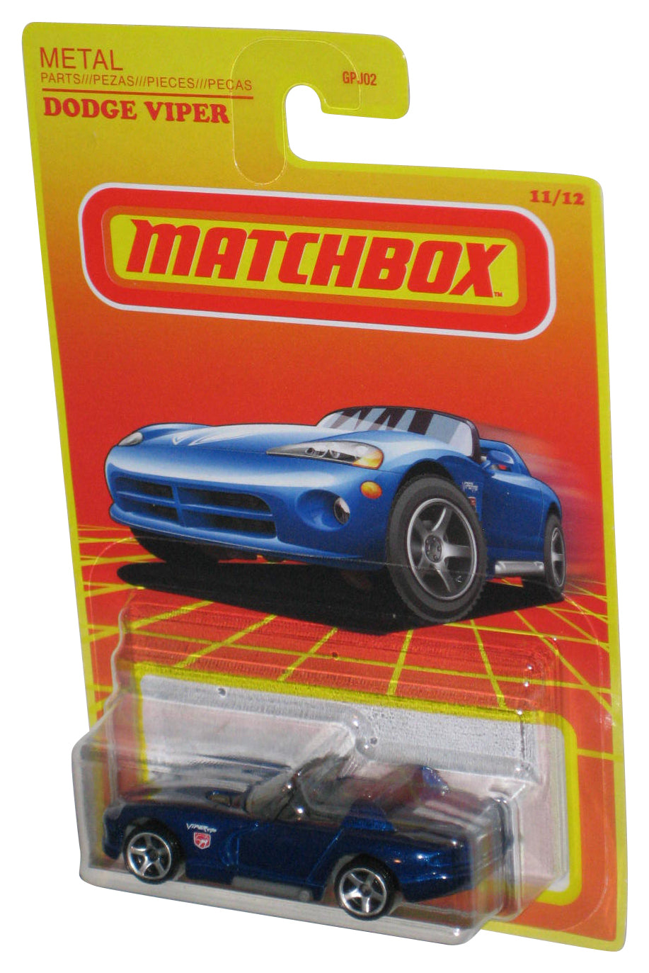 Matchbox Metal Parts (2020) Blue Dodge Viper Toy Car 11/12