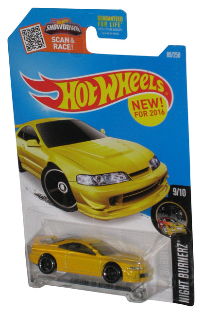 Hot Wheels Night Burnerz 9/10 (2016) Yellow Custom '01 Acura Integra GSR Car 89/250