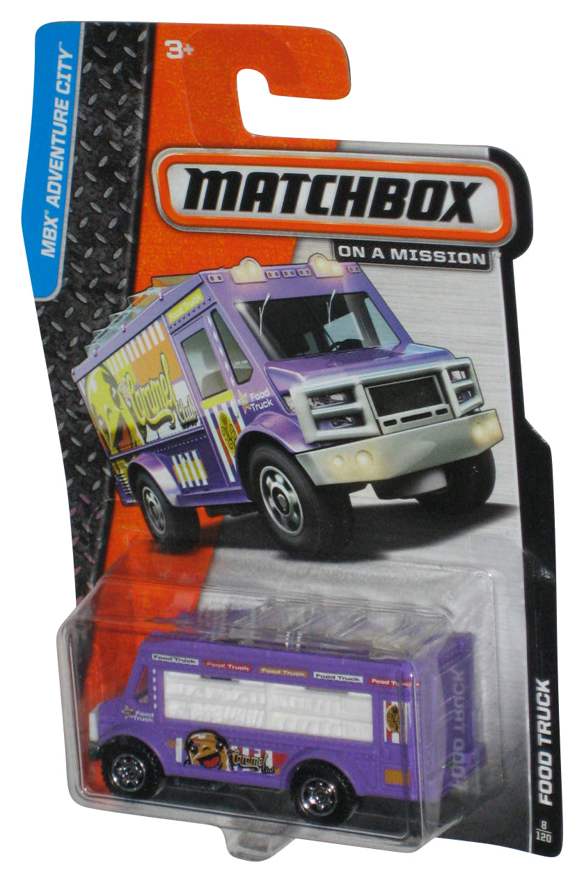 Matchbox MBX Adventure City (2013) Purple Food Truck Toy 8/120