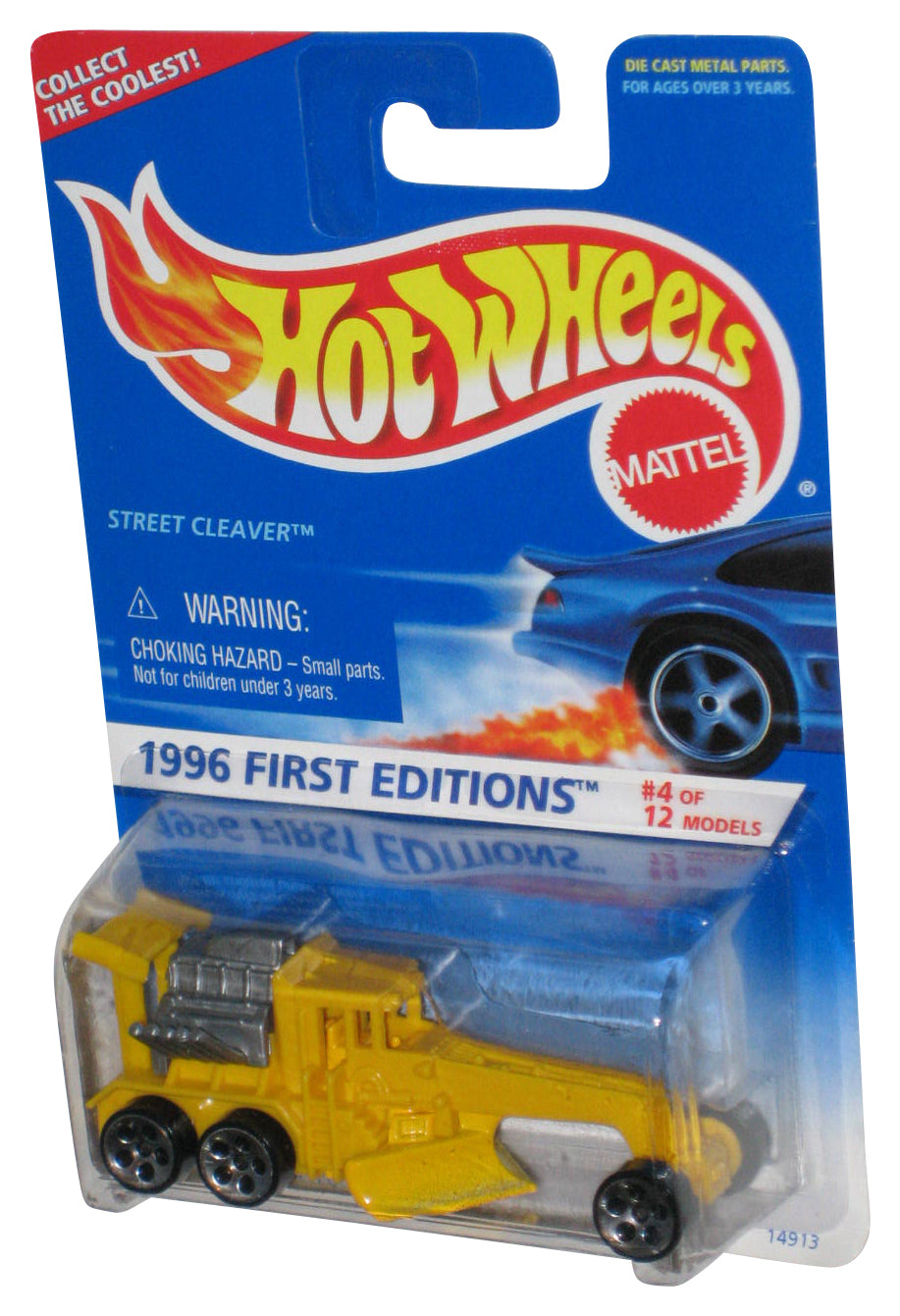 Hot Wheels 1996 First Editions 4/12 Yellow Street Cleaver Toy Car #373