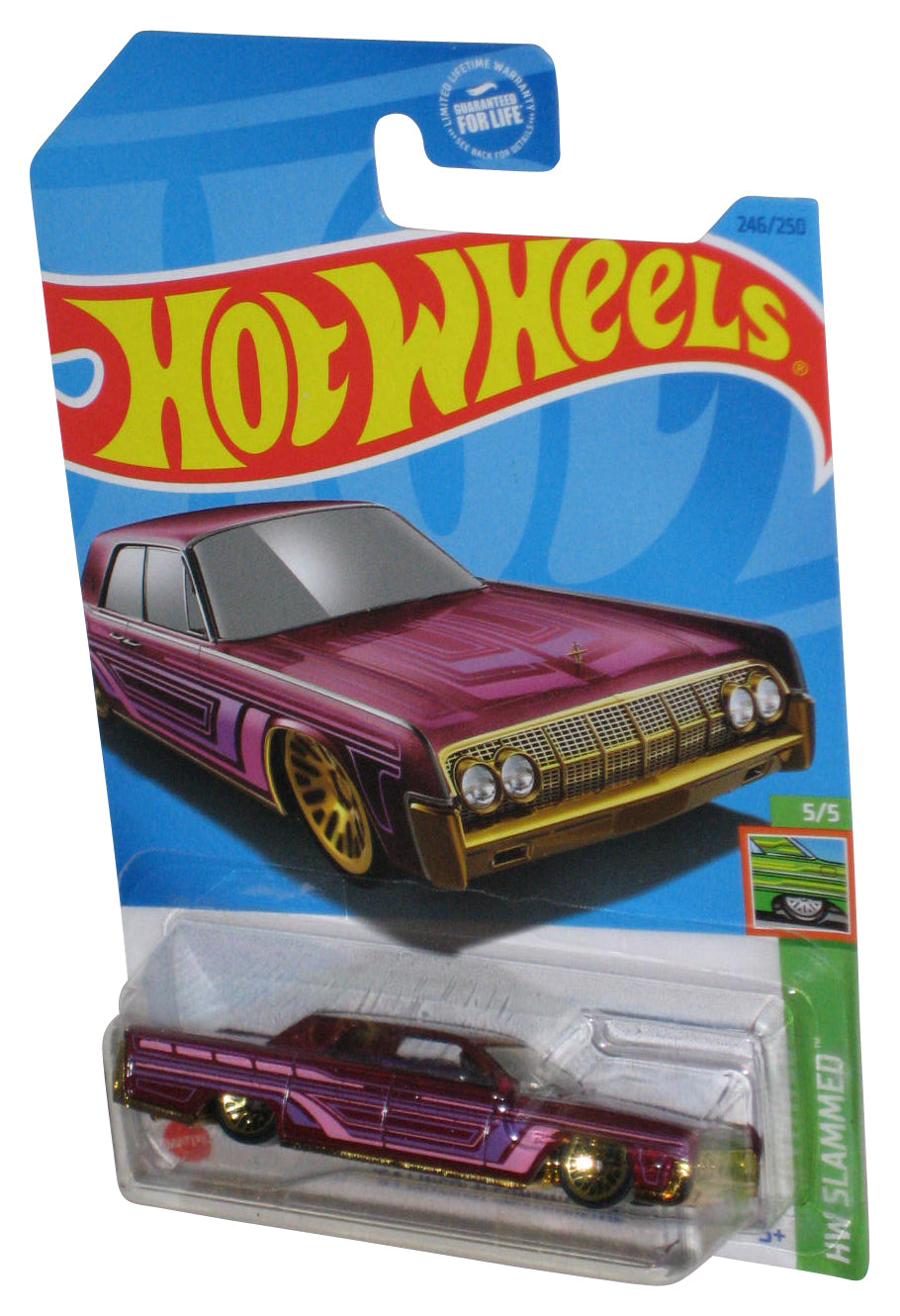 Hot Wheels HW Slammed 5/5 (2021) Purple '64 Lincoln Continental Toy Car 246/250
