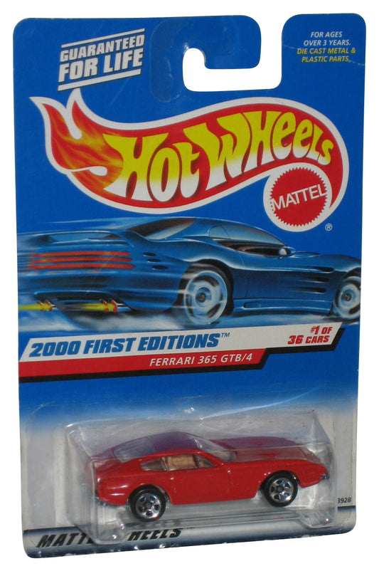 Hot Wheels Ferrari 365 GTB/4 1/36 (2000) Mattel Red Toy Car #061 - (Card Minor Wear)