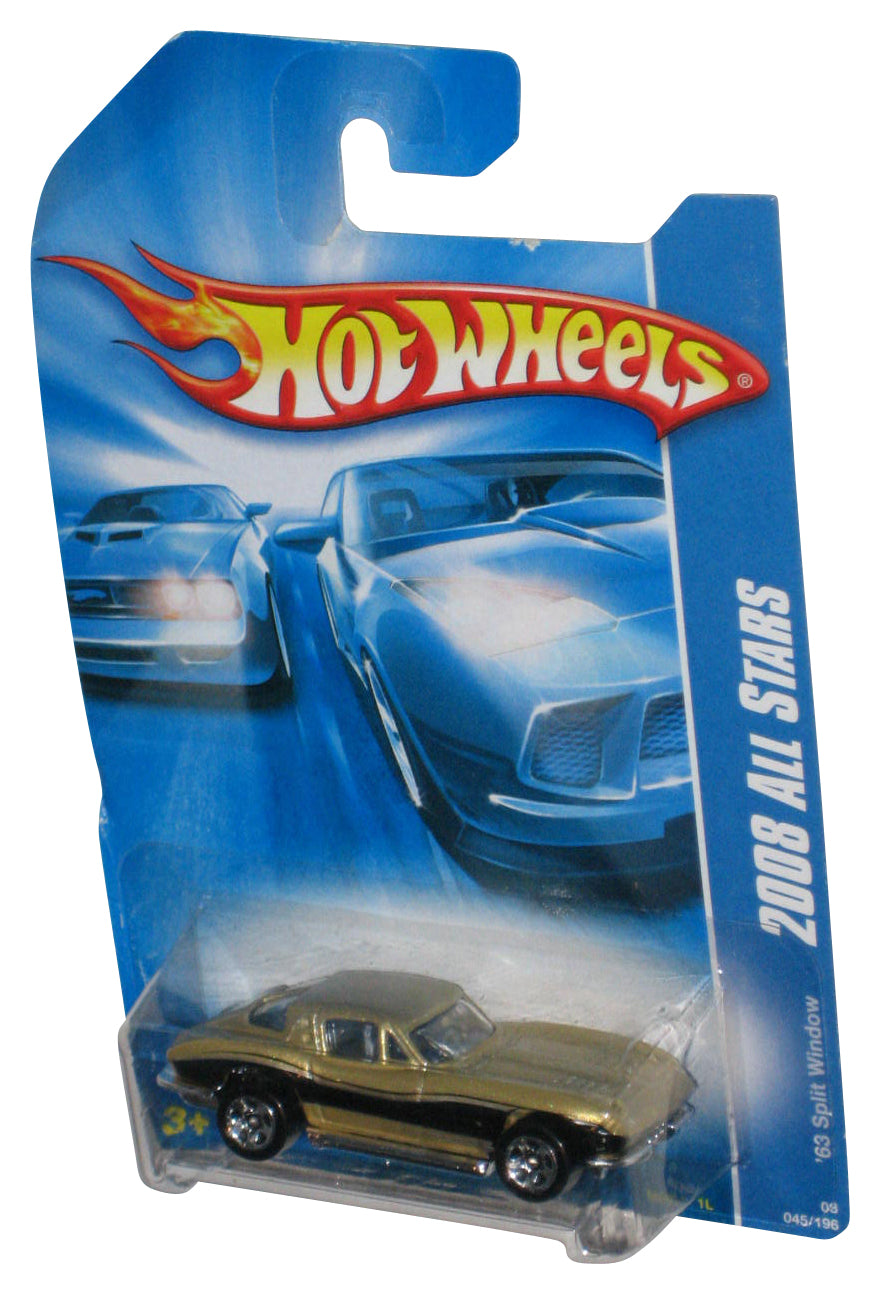 Hot Wheels 2008 All Stars '63 Split Window Gold Die-Cast Toy Car 045/196 - (Card Minor Shelf Wear)