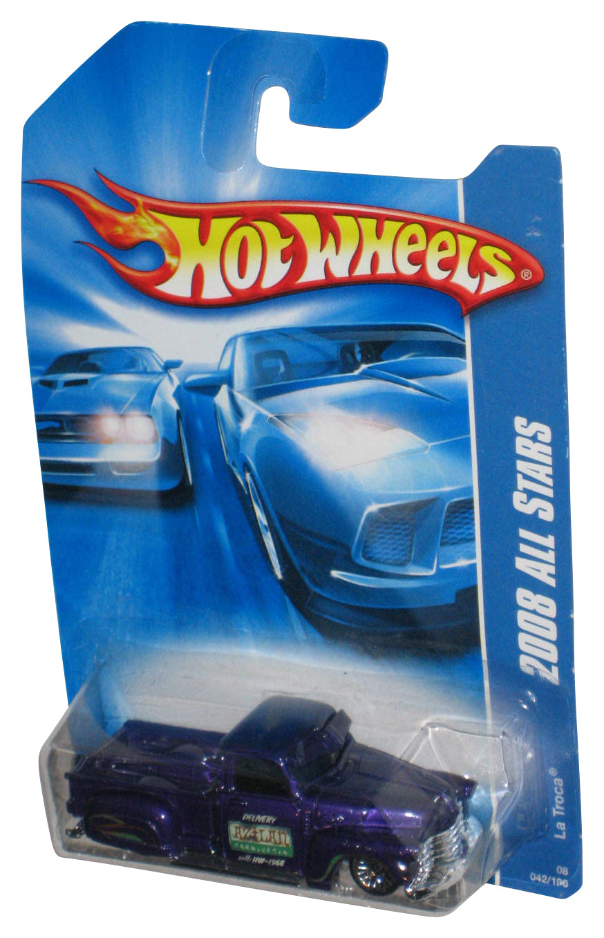 Hot Wheels 2008 All Stars Purple Mattel La Troca Toy Truck 042/196 - (Cracked Plastic)