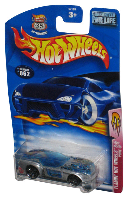 Hot Wheels Flammin' 3/5 (2003) Silver Pony-Up Toy Car #062