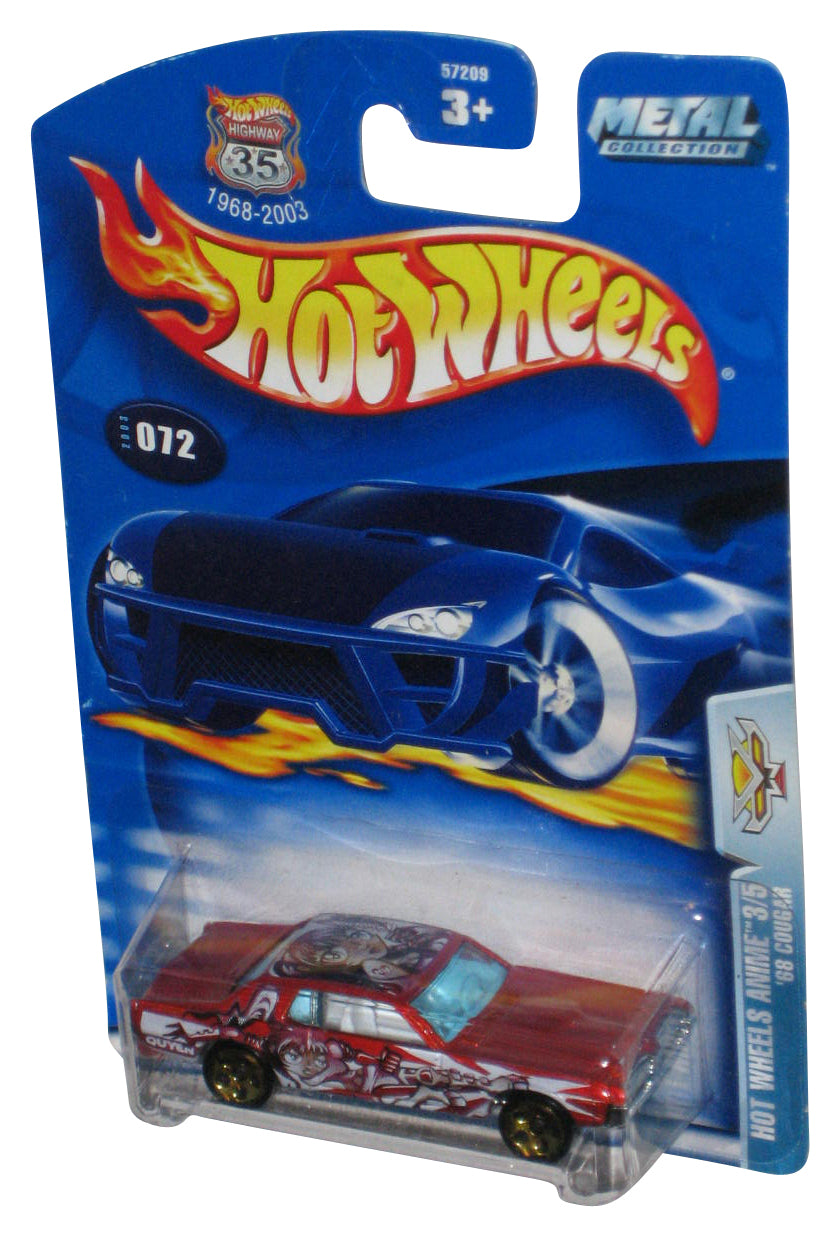 Hot Wheels Anime 3/5 (2003) Mattel Red '68 Cougar Toy Car #072