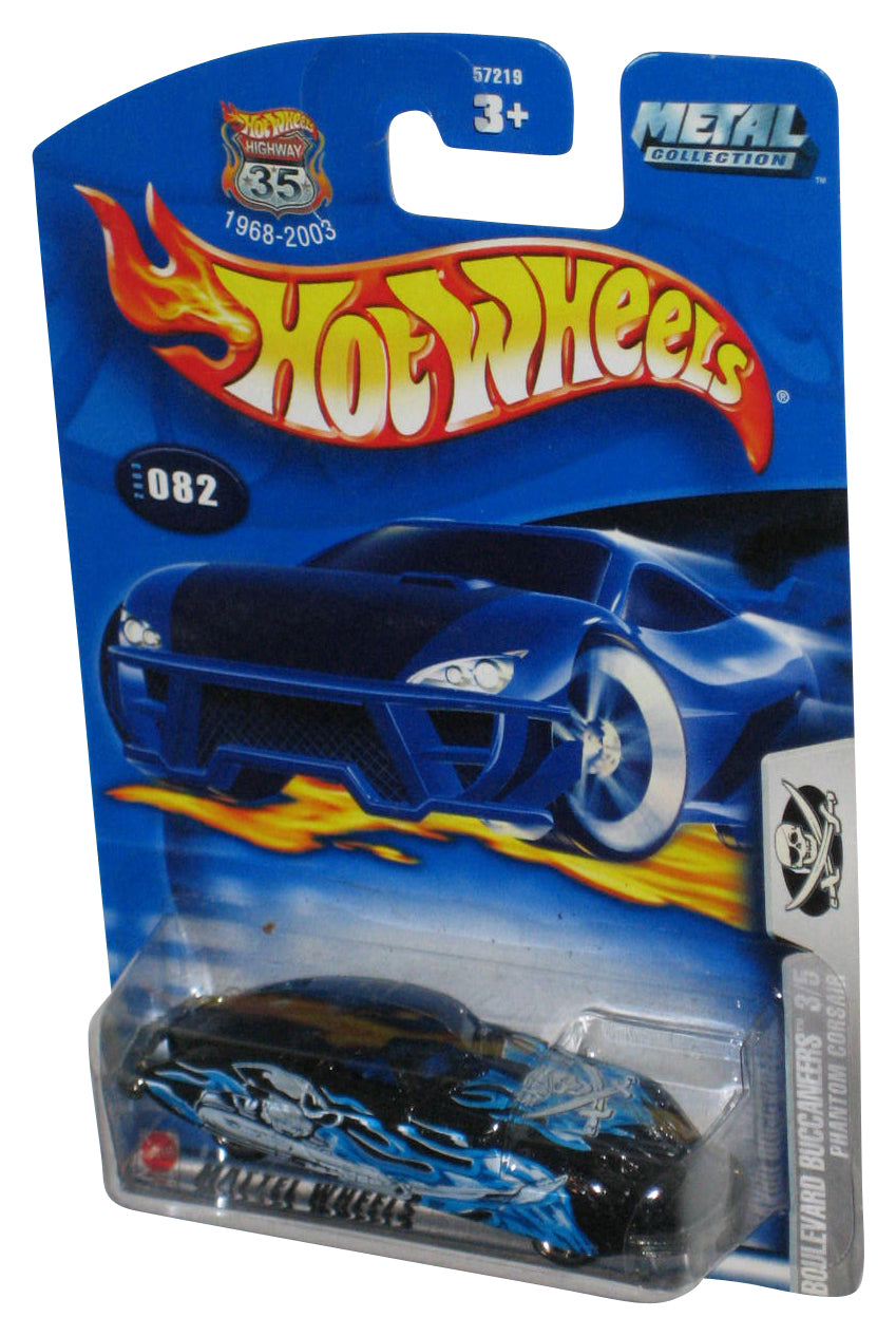 Hot Wheels Boulevard Buccaneers 3/5 (2003) Black & Blue Phantom Corsair Toy Car #082