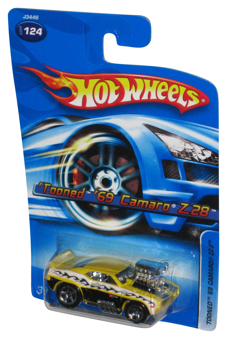 Hot Wheels 'Tooned '69 Camaro Z28 Yellow (2006) Mattel Toy Car #124