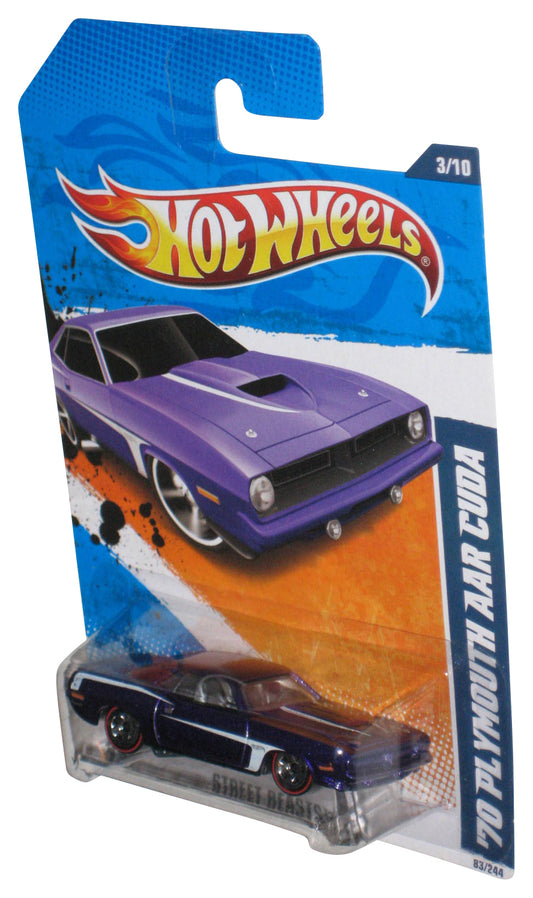 Hot Wheels Street Beasts '11 3/10 Purple '70 Plymouth Aar Cuda Car 83/244