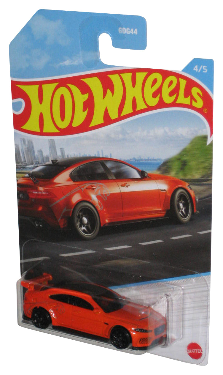 Hot Wheels Jaguar XE SV Project 8 (2021) Mattel Orange Toy Car 4/5