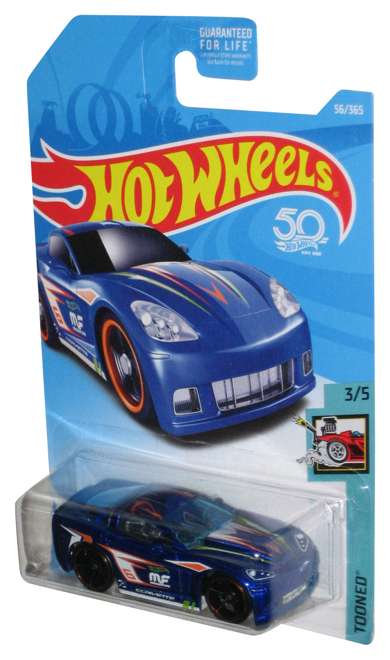 Hot Wheels Tooned 3/5 (2017) Mattel Blue C6 Corvette Toy Car 56/365