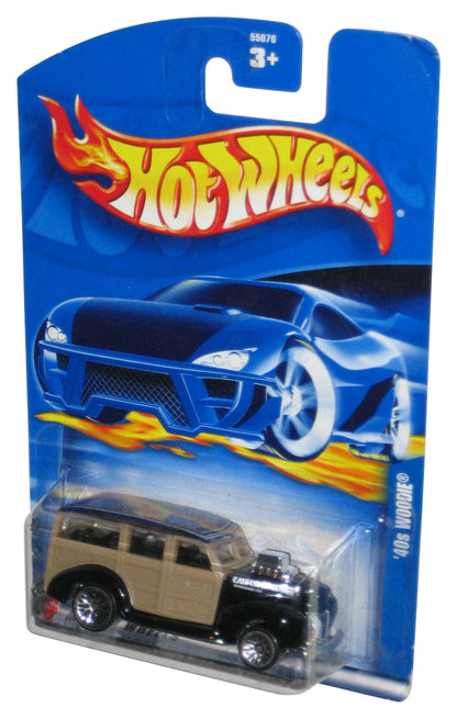 Hot Wheels '40s Woodie (2002) Mattel Black & Tan Die-Cast Toy Car #185
