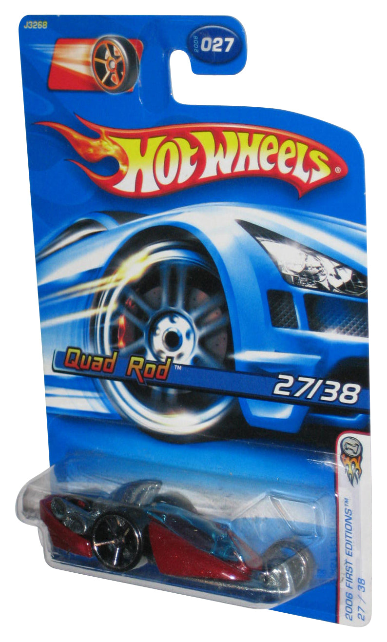 Hot Wheels 2006 First Editions 27/38 Red Quad Rod Toy Car #027 - (Red Wheel Faster Than Ever Card)