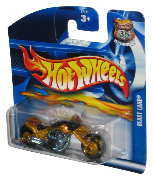 Hot Wheels Blast Lane (2006) Yellow Toy Motorcycle #136 - (Short Card)