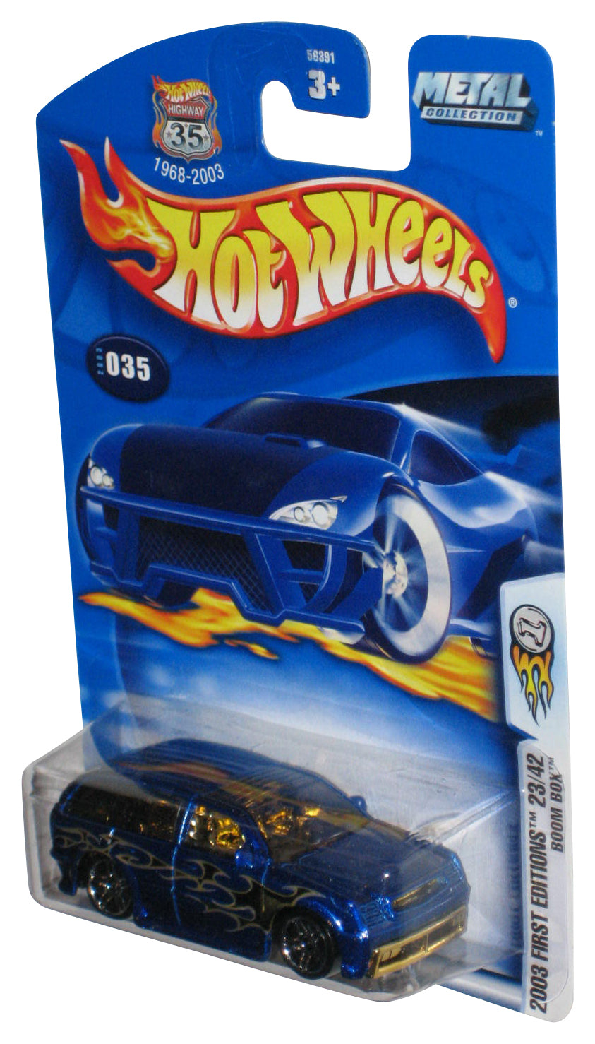 Hot Wheels 2003 First Editions 23/42 Dark Blue Boom Box Toy Car #035