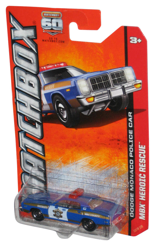 Matchbox MBX Heroic Rescue (2012) Blue Dodge Monaco Police Car 110/120