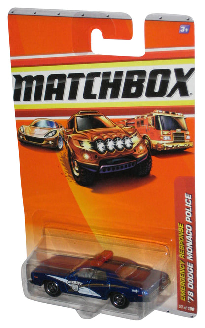 Matchbox MBX Emergency Response (2009) Blue '78 Dodge Monaco Police Sheriff Toy Car 53/100