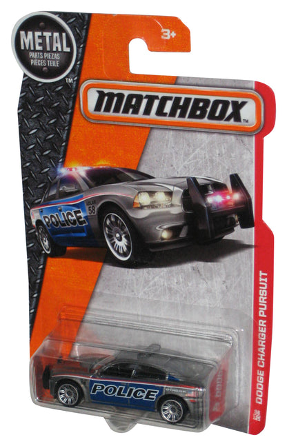 Matchbox Dodge Charger Pursuit (2015) Mattel Silver Police Toy Car 86/125