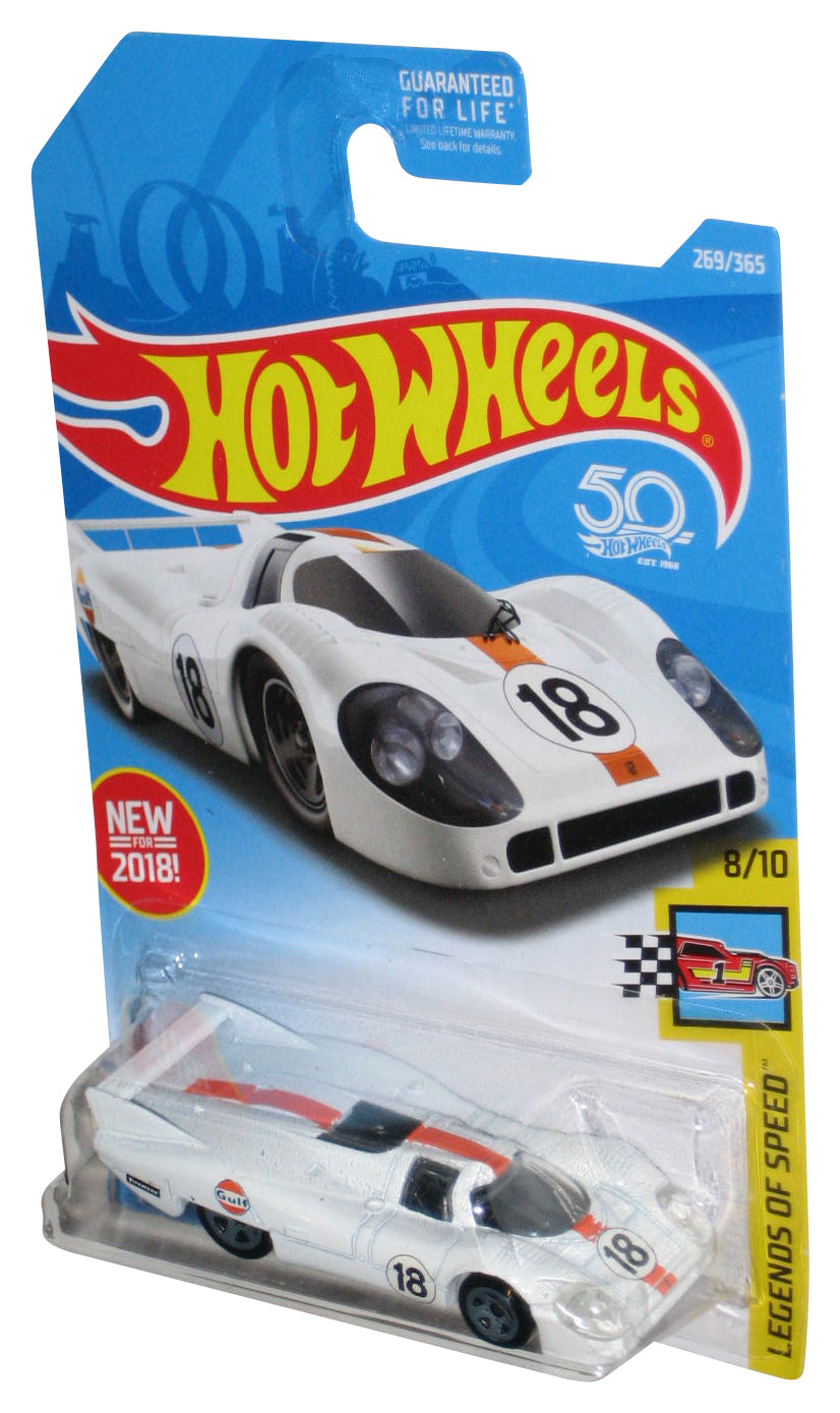 Hot Wheels Legends of Sped 8/10 (2018) White Porsche 917 LH Car 269/365 - (Cracked Plastic)