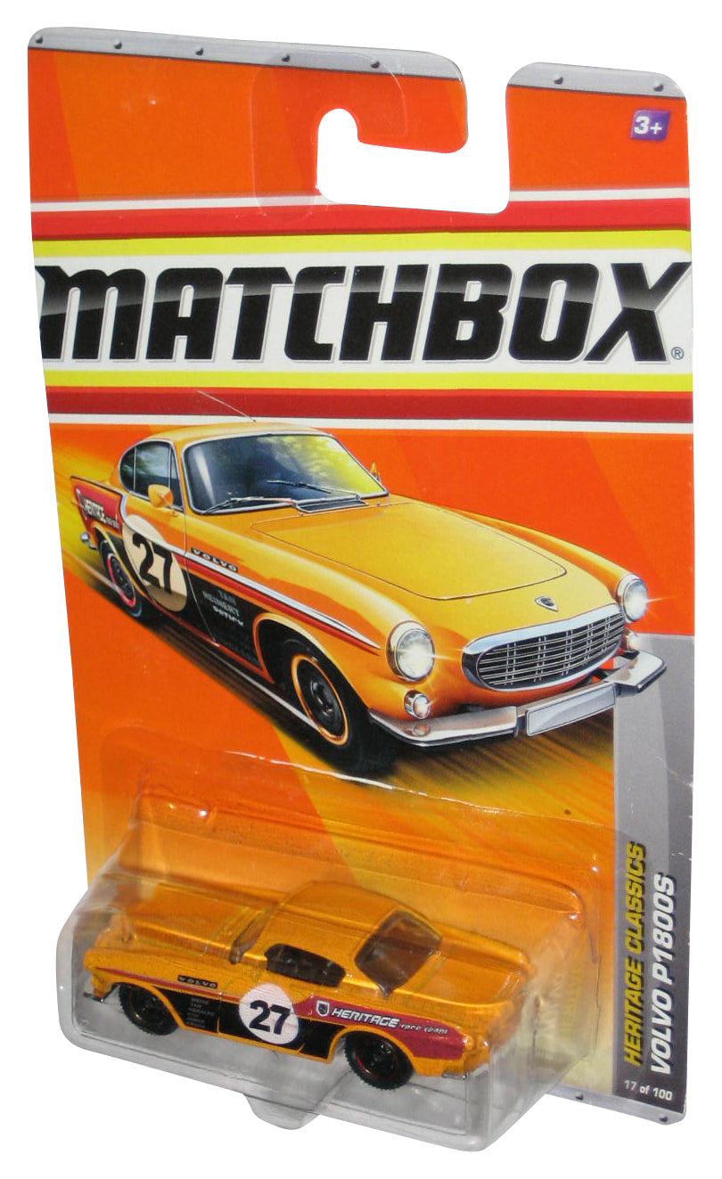 Matchbox Heritage Classics (2010) Yellow Volvo P1800S Toy Car 17/100 - (Cracked Plastic)
