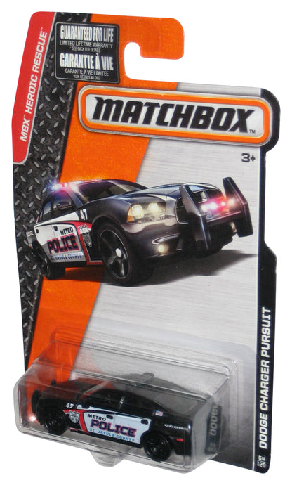 Matchbox MBX Heroic Rescue (2012) Black Dodge Charger Pursuit Toy Car 64/120