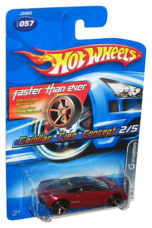 Hot Wheels Dropstars 2/5 (2006) Red Cadillac Cien Concept Toy Car #057 - (Dented Plastic)