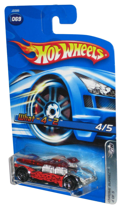 Hot Wheels Chrome Burnerz 4/5 (2006) Red What-4-2 Toy Car #069