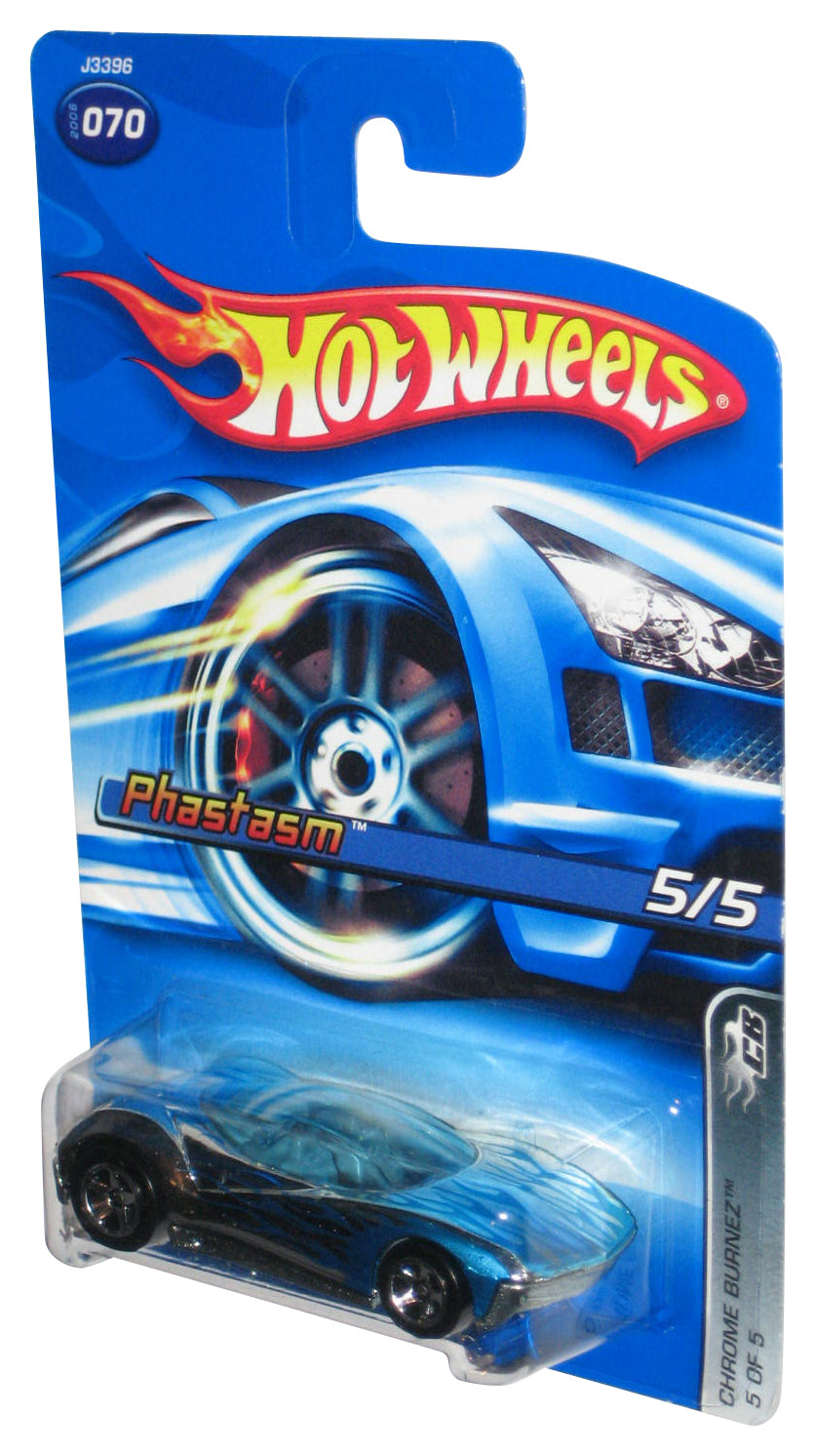 Hot Wheels Chrome Burnerz 5/5 (2006) Silver & Blue Phastasm Car #070