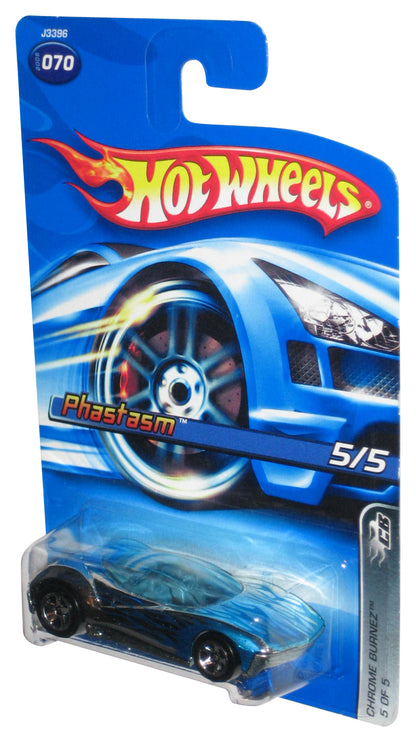 Hot Wheels Chrome Burnerz 5/5 (2006) Silver & Blue Phastasm Car #070