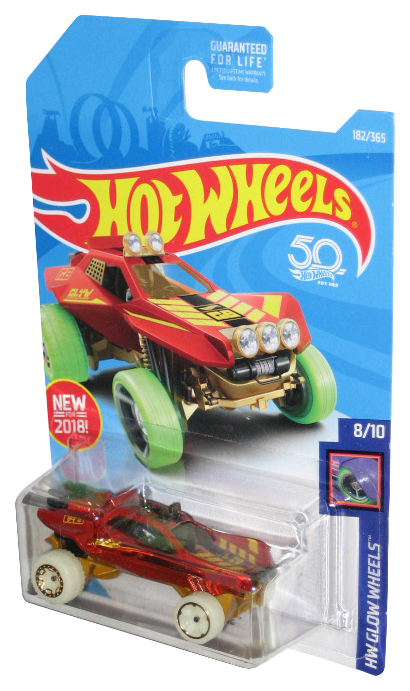 Hot Wheels HW Glow Wheels 8/10 (2018) Red Sandivore Toy Car 182/365