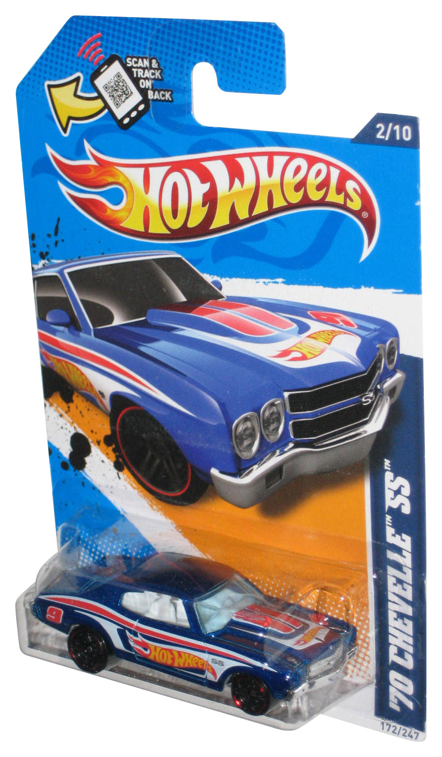 Hot Wheels HW Racing '12 2/10 (2011) Blue '70 Chevelle SS Toy Car 172/247