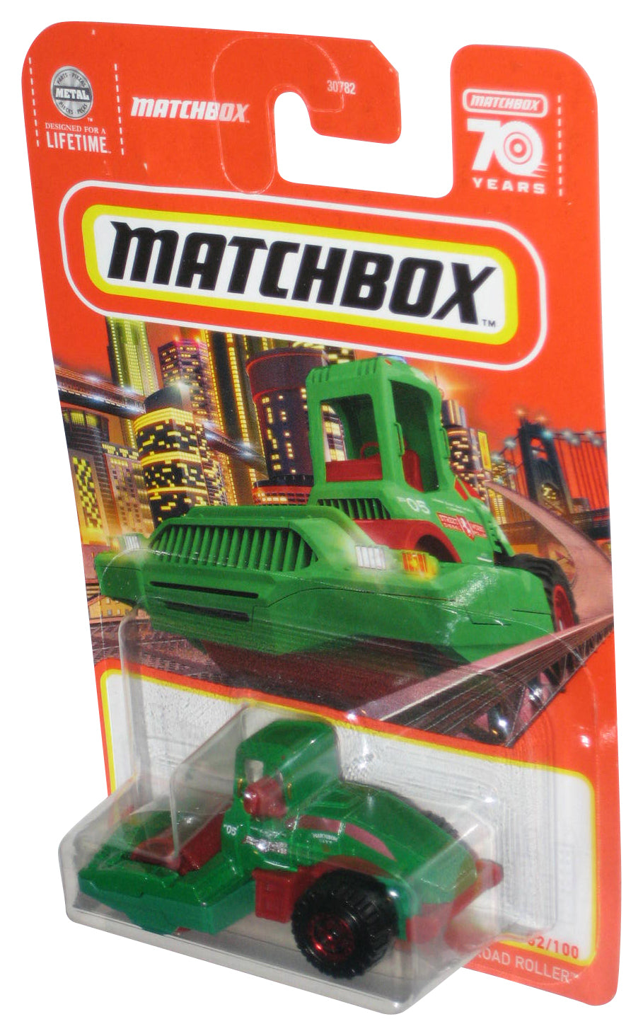 Matchbox Green Road Roller (2022) Mattel Toy Vehicle 52/100
