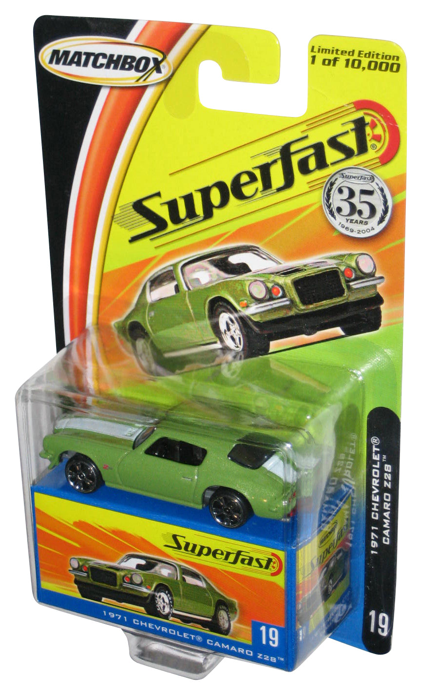 Matchbox Superfast 1971 Chevrolet Camaro Z28 Green Toy Car #19