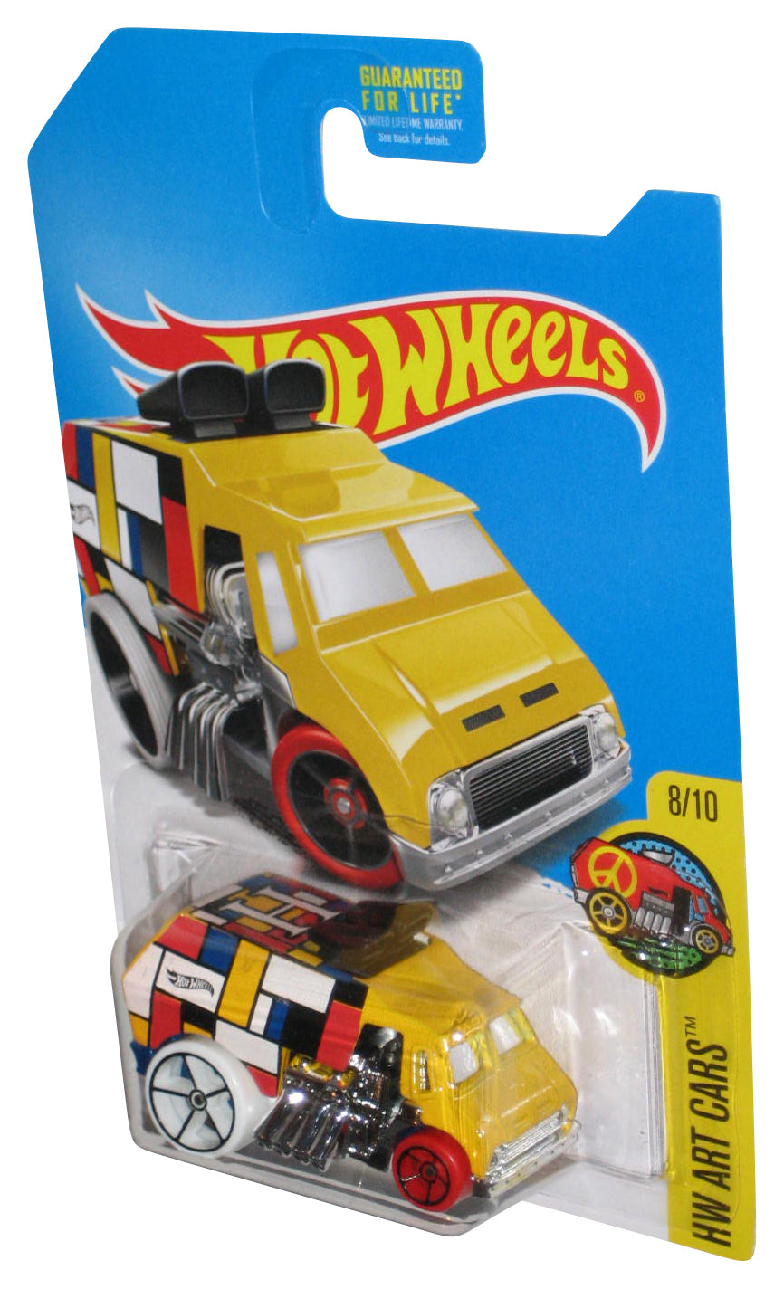Hot Wheels HW Art (2015) Mattel Yellow Cool-One Toy Car 8/10