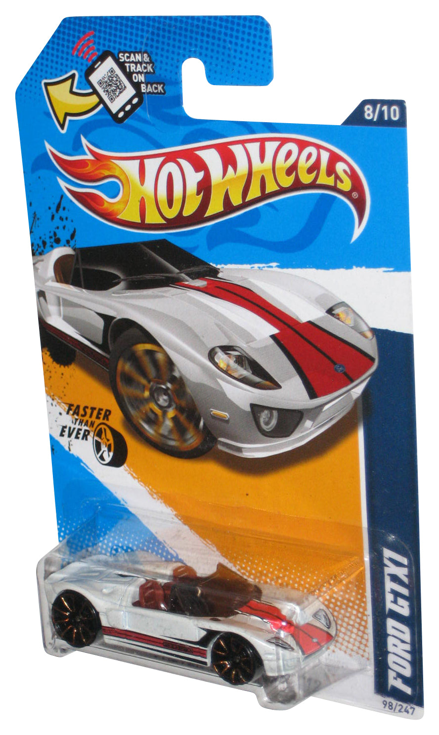 Hot Wheels Faster Than Ever '12 White Ford GTX1 Toy Car 98/247