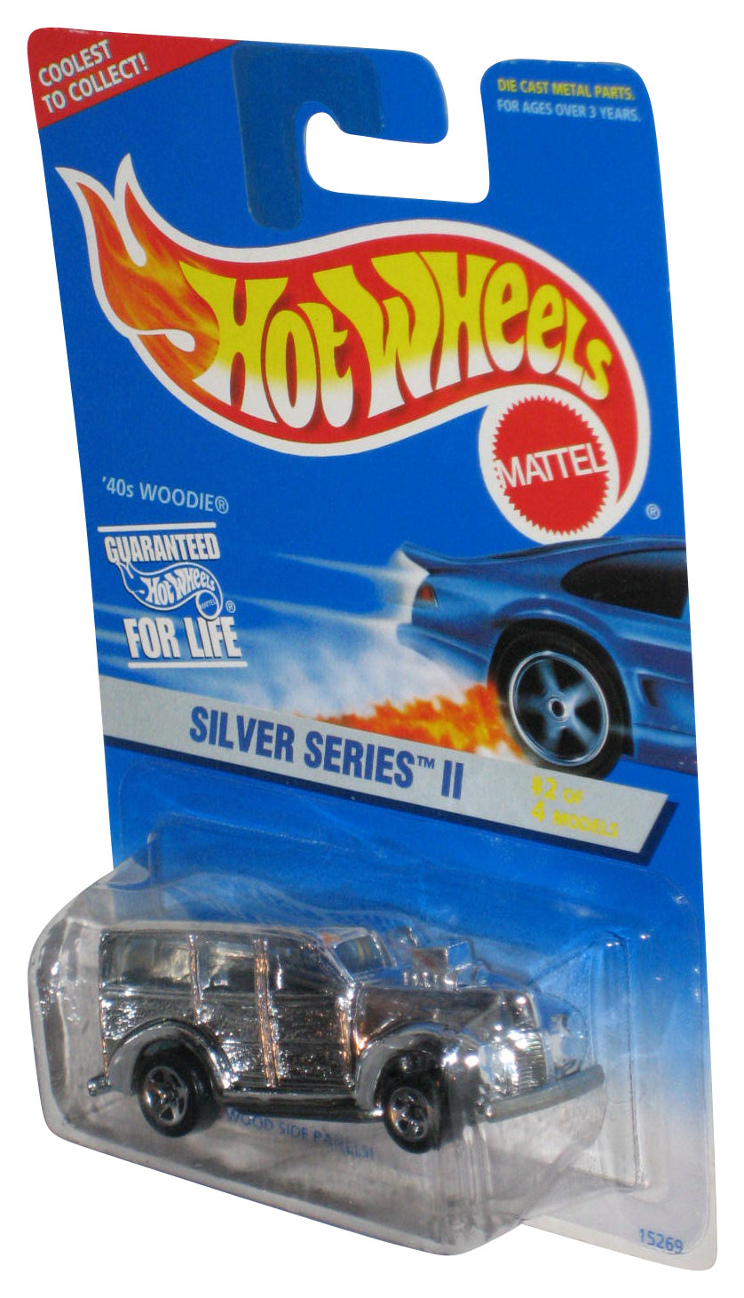 Hot Wheels Silver Series II 2/4 (1995) '40s Woodie Collector Toy Car #421 - (Dented Plastic)