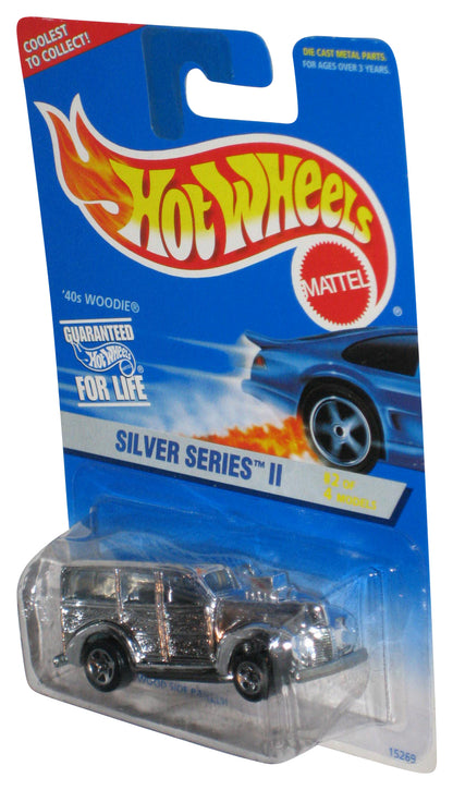 Hot Wheels Silver Series II 2/4 (1995) '40s Woodie Collector Toy Car #421 - (Dented Plastic)