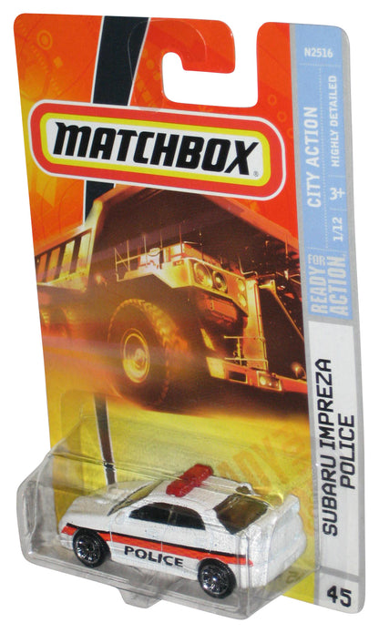 Matchbox City Action 1/12 (2007) White Subaru Impreza Police Car #45