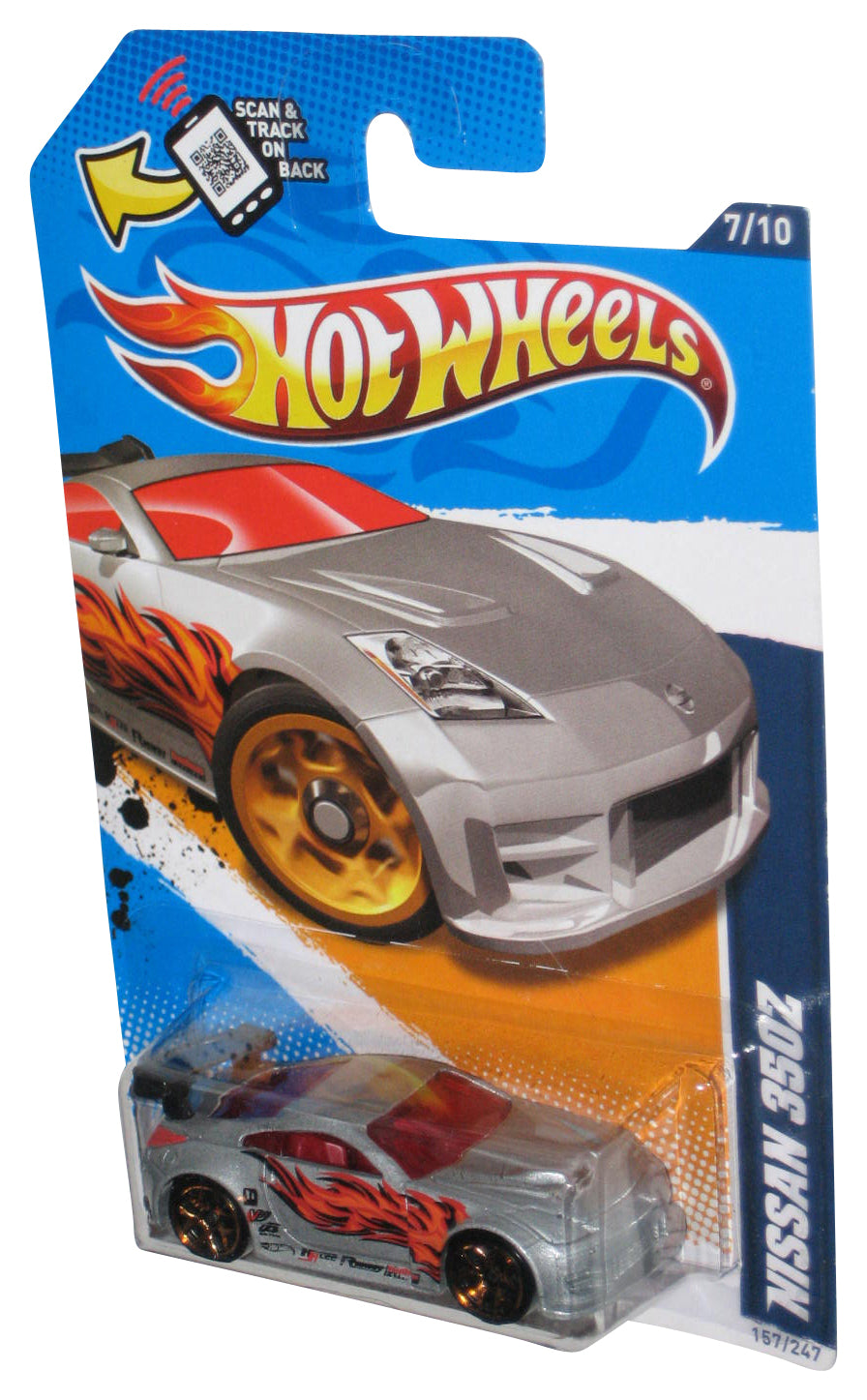 Hot Wheels Heat Fleet '12 Nissan 350Z Silver Toy Car 157/247