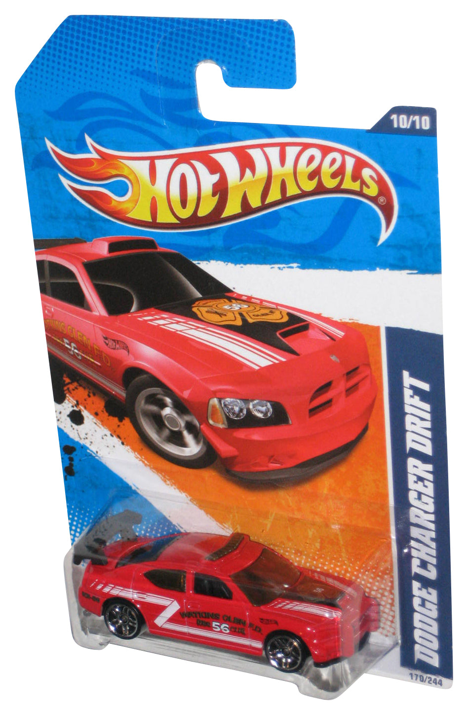 Hot Wheels HW Main Street '11 10/10 Red Dodge Charger Drift Car 170/244