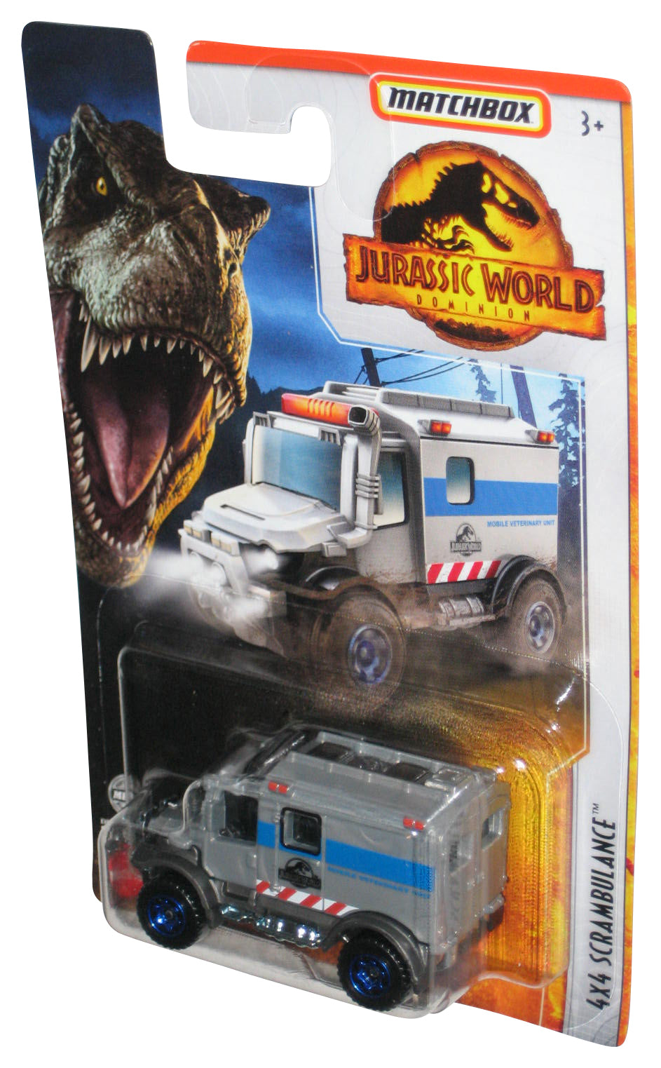 Matchbox Jurassic World Dominion (2022) Silver 4x4 Scrambulance Toy