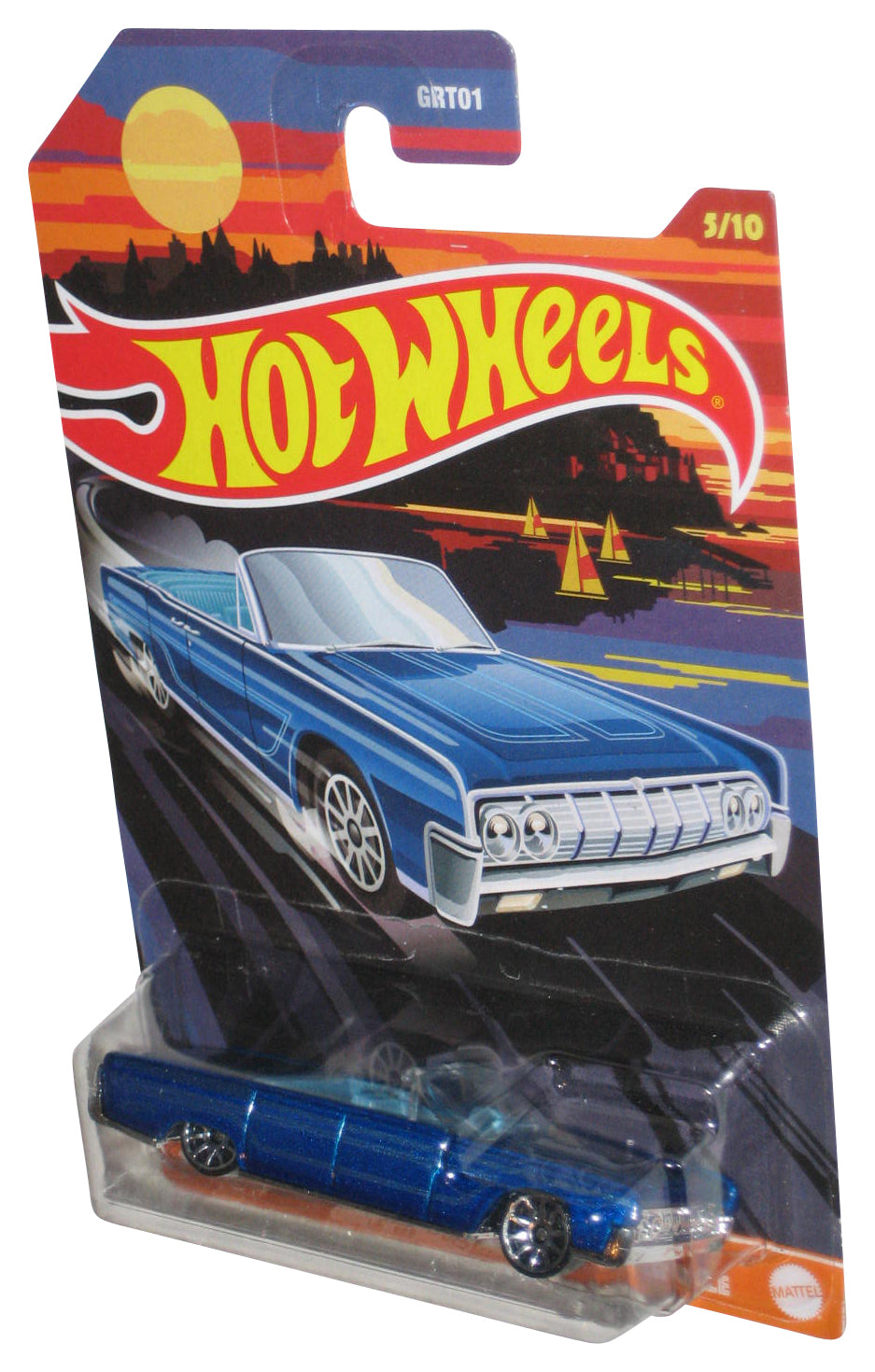 Hot Wheels Blue '64 Lincoln Continental Convertible (2020) Mattel Toy Car 5/10