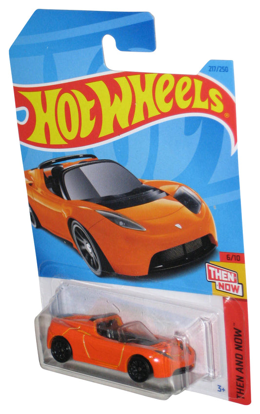 Hot Wheels Then And Now 6/10 (2021) Orange Tesla Roadster Toy Car 217/250