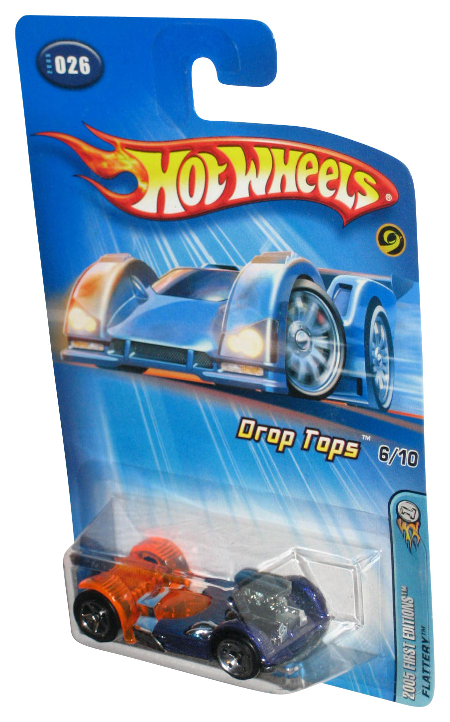 Hot Wheels Drop Tops 6/10 (2005) Orange & Purple Flattery Car #026