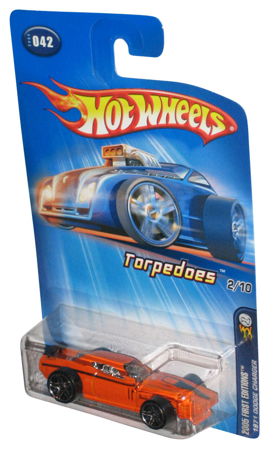 Hot Wheels Torpedoes 2/10 2005 First Editions 1971 Dodge Charger Orange Toy Car #042
