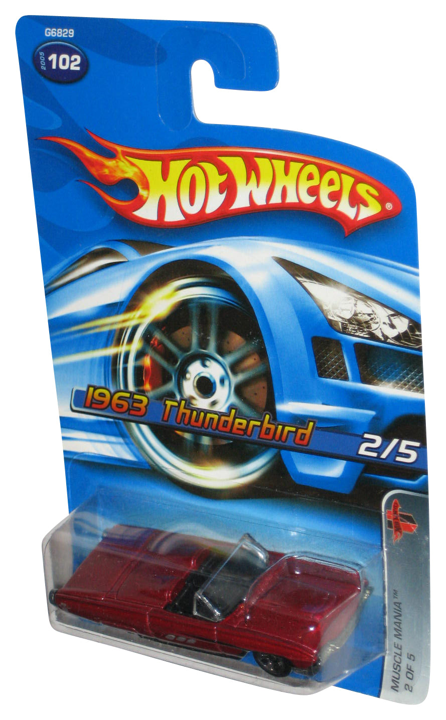 Hot Wheels Muscle Mania 2/5 (2005) Red 1963 Thunderbird Toy Car #102