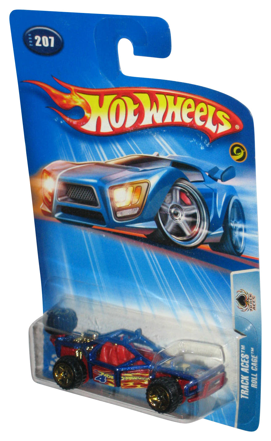 Hot Wheels Track Aces (2004) Blue & Red Roll Cage Toy Car #207