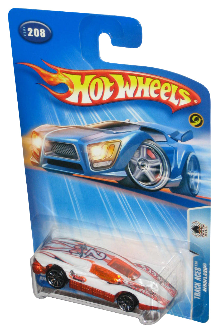 Hot Wheels Track Aces (2004) White & Orange Aeroflash Toy Car #208