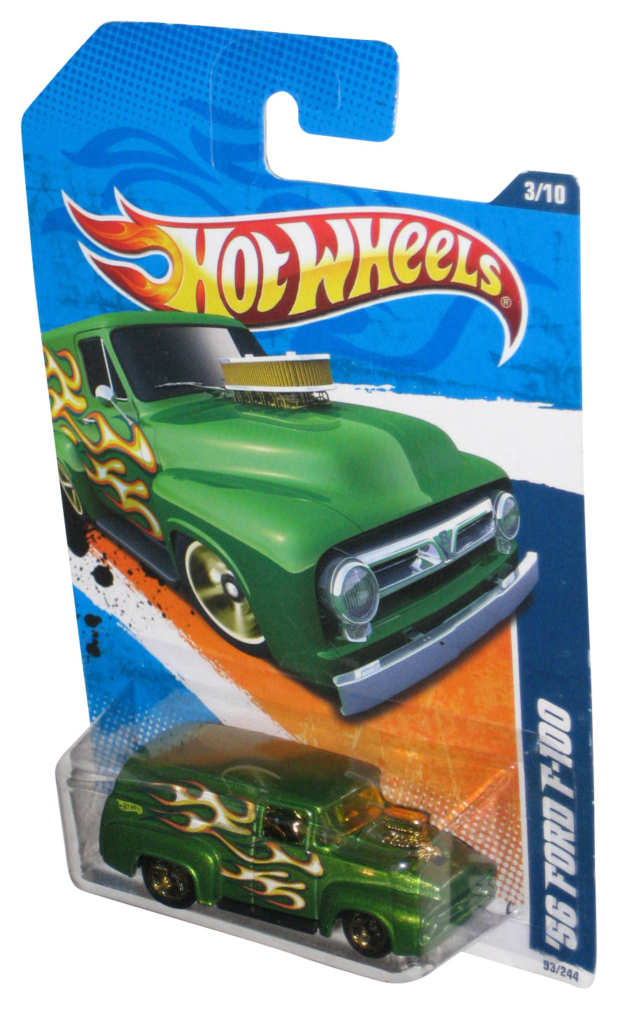 Hot Wheels Heat Fleet '11 3/10 Green '56 Ford F-100 Toy Car 93/244